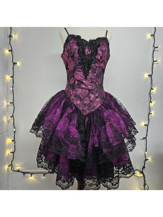 Loralie Dresses & Skirts - 80s vintage goth short party dress from loralie size 4